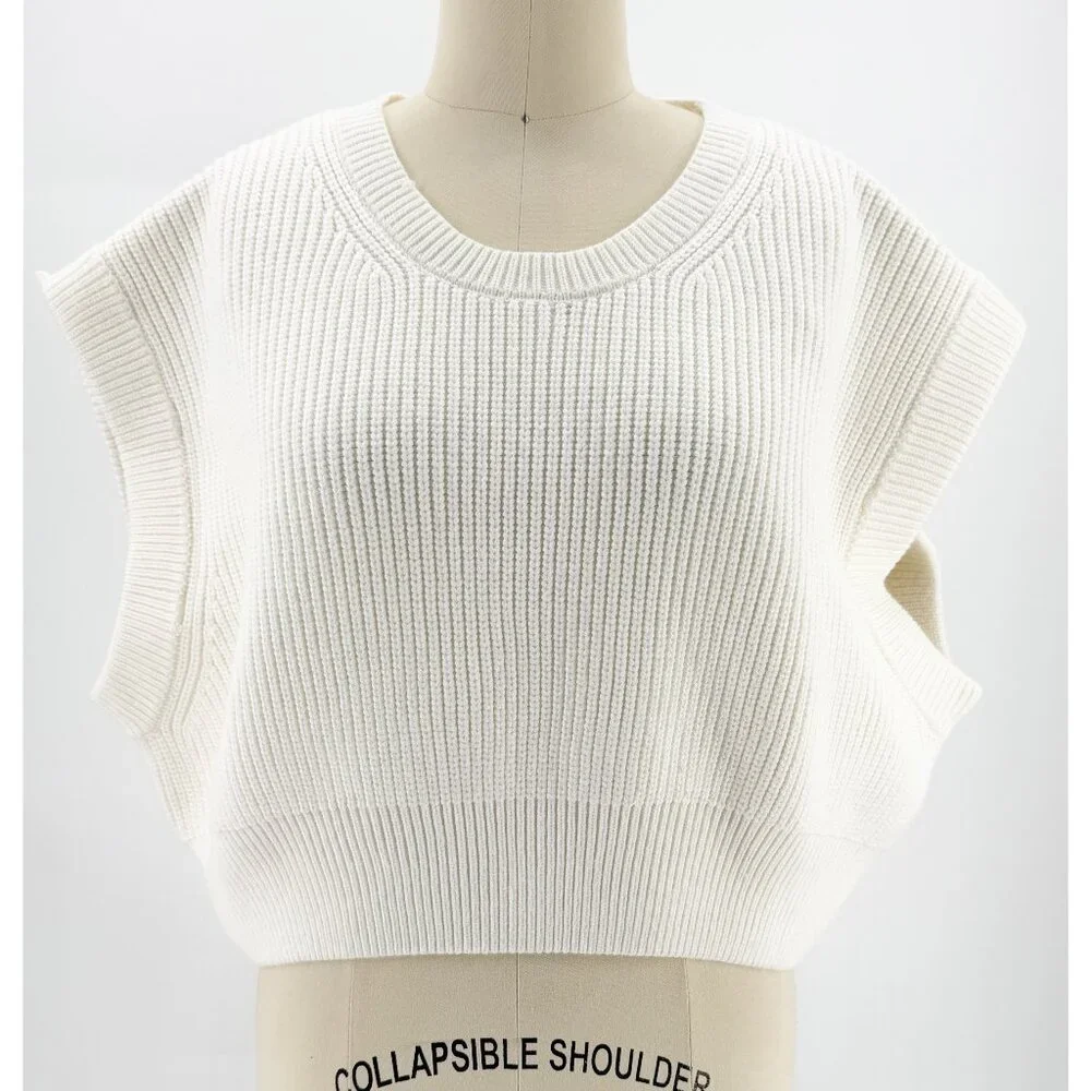 zara 5536/137/250 White Ribbed Knit Oversized Sweater L NEW - Picture 2 of 12